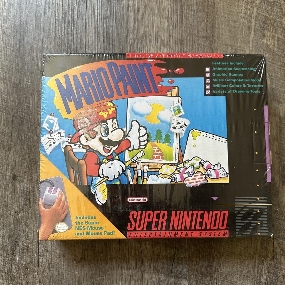 Mario Paint Bundle (Super Nintendo SNES) NEW Sealed X Rare Black Box